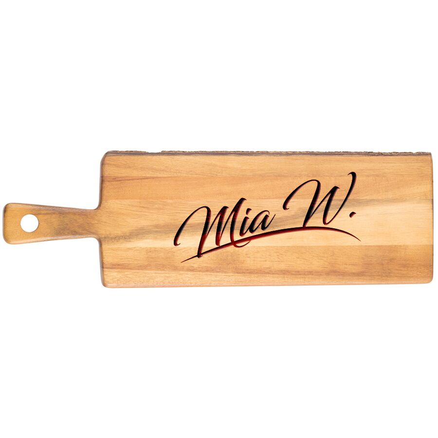 Personalized Acacia Wood Paddle Serving Board - Image 3