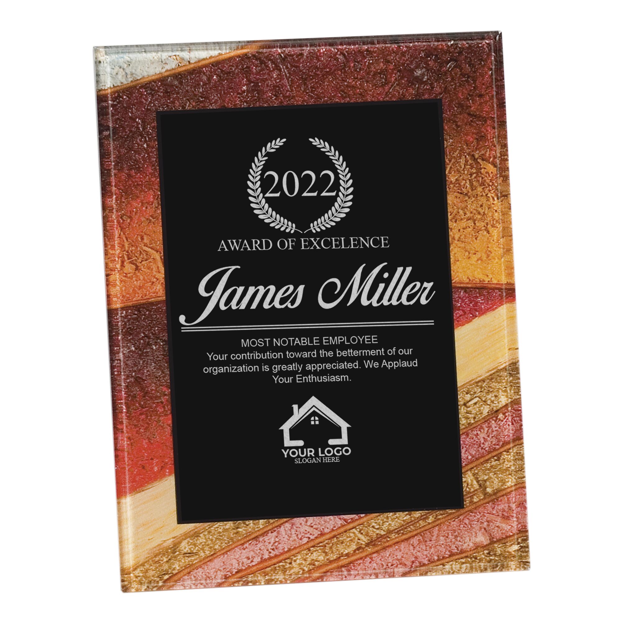 Personalized Rectangular Shades of Rock Acrylic Award - Image 4