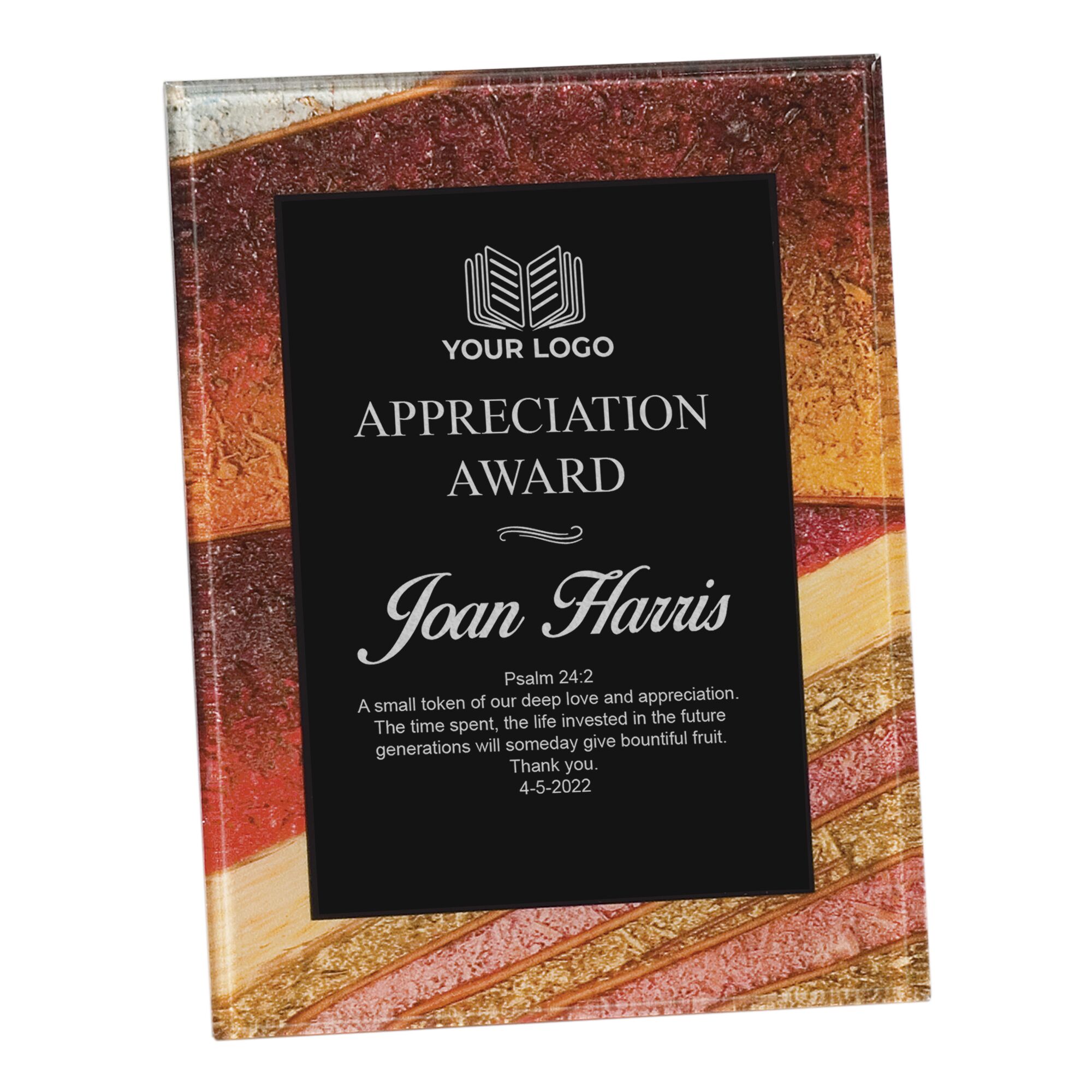 Personalized Rectangular Shades of Rock Acrylic Award