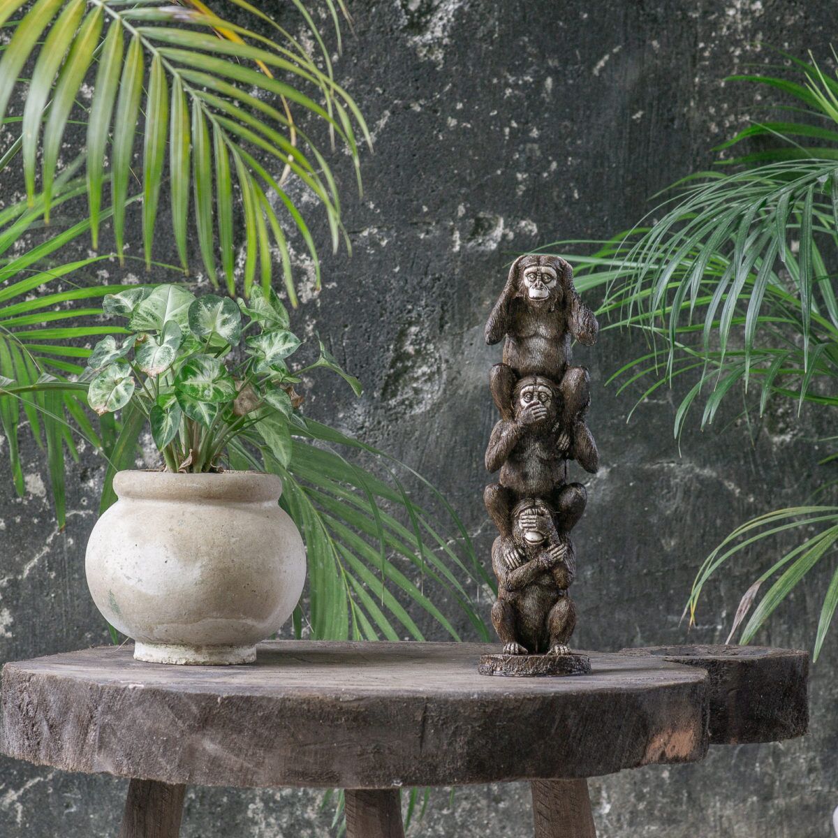 Monkeys Hand-casted Sculpture