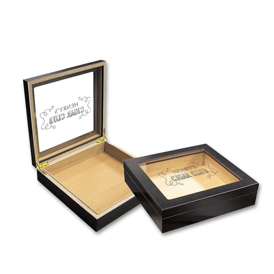 Personalized 20 Count Cigar Humidor - Cigar Club - Image 2