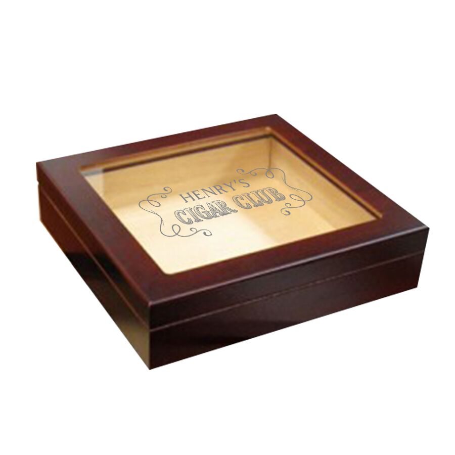 Personalized 20 Count Cigar Humidor - Cigar Club - Image 3