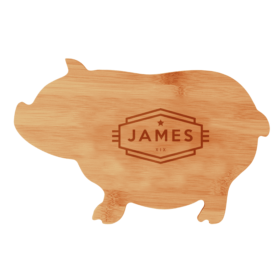 Animal Shape Personalized Bamboo Cutting Board - Cadet