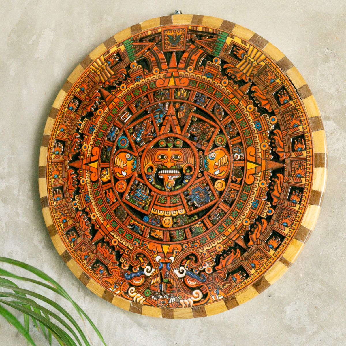 Wooden Aztec Calendar