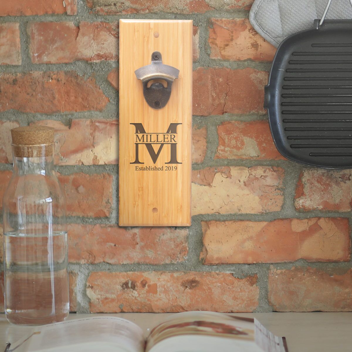 Personalized Monogram Wall Mounted Bottle Opener
