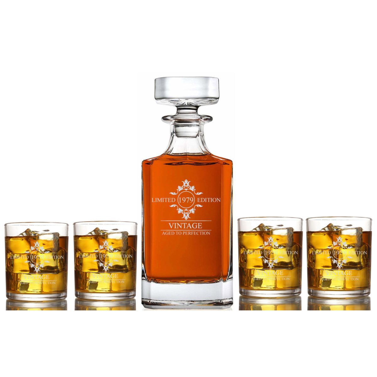 Limited Edition Personalized Whiskey Decanter & Rock Glasses Set