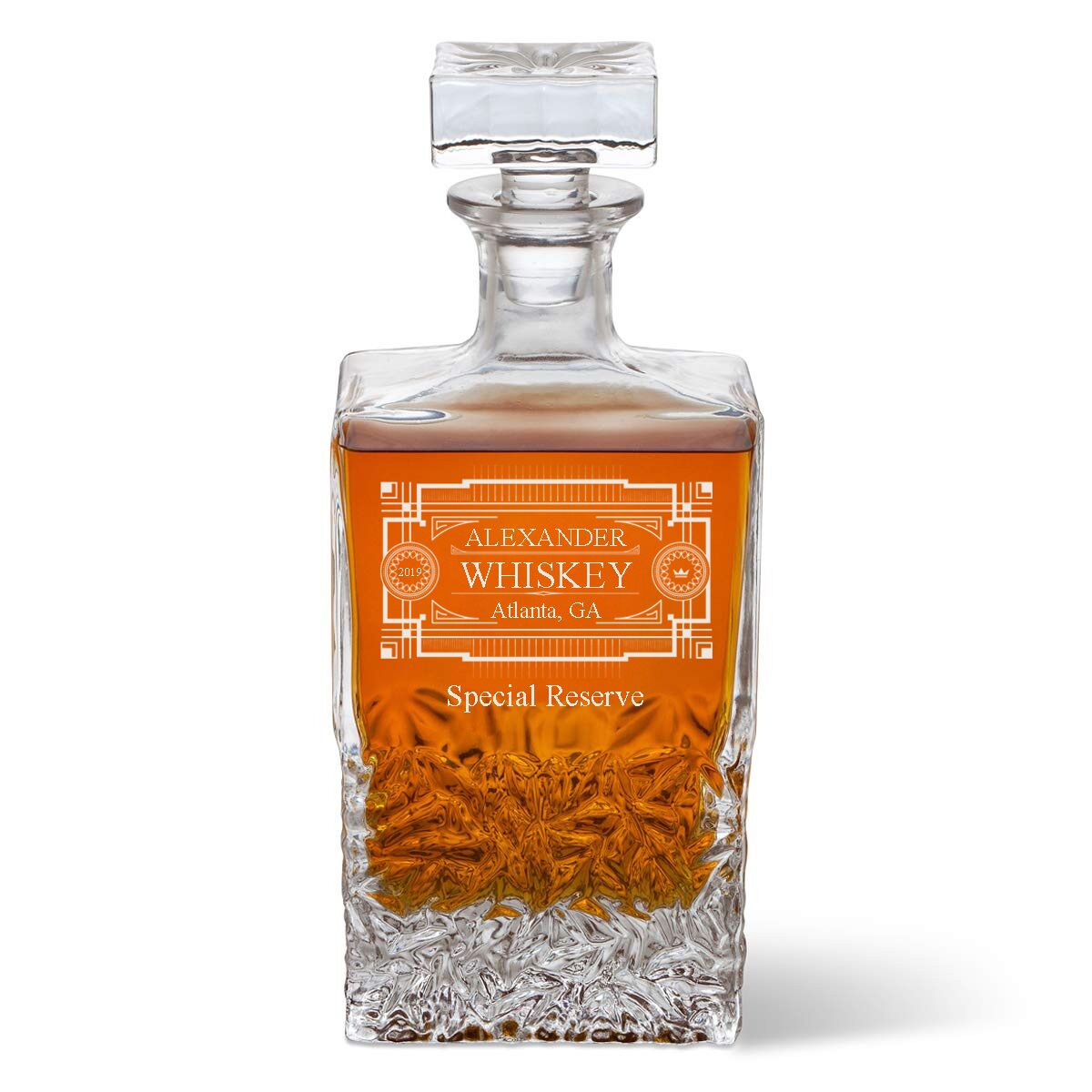 Victorian Western Personalized Glass Decanter